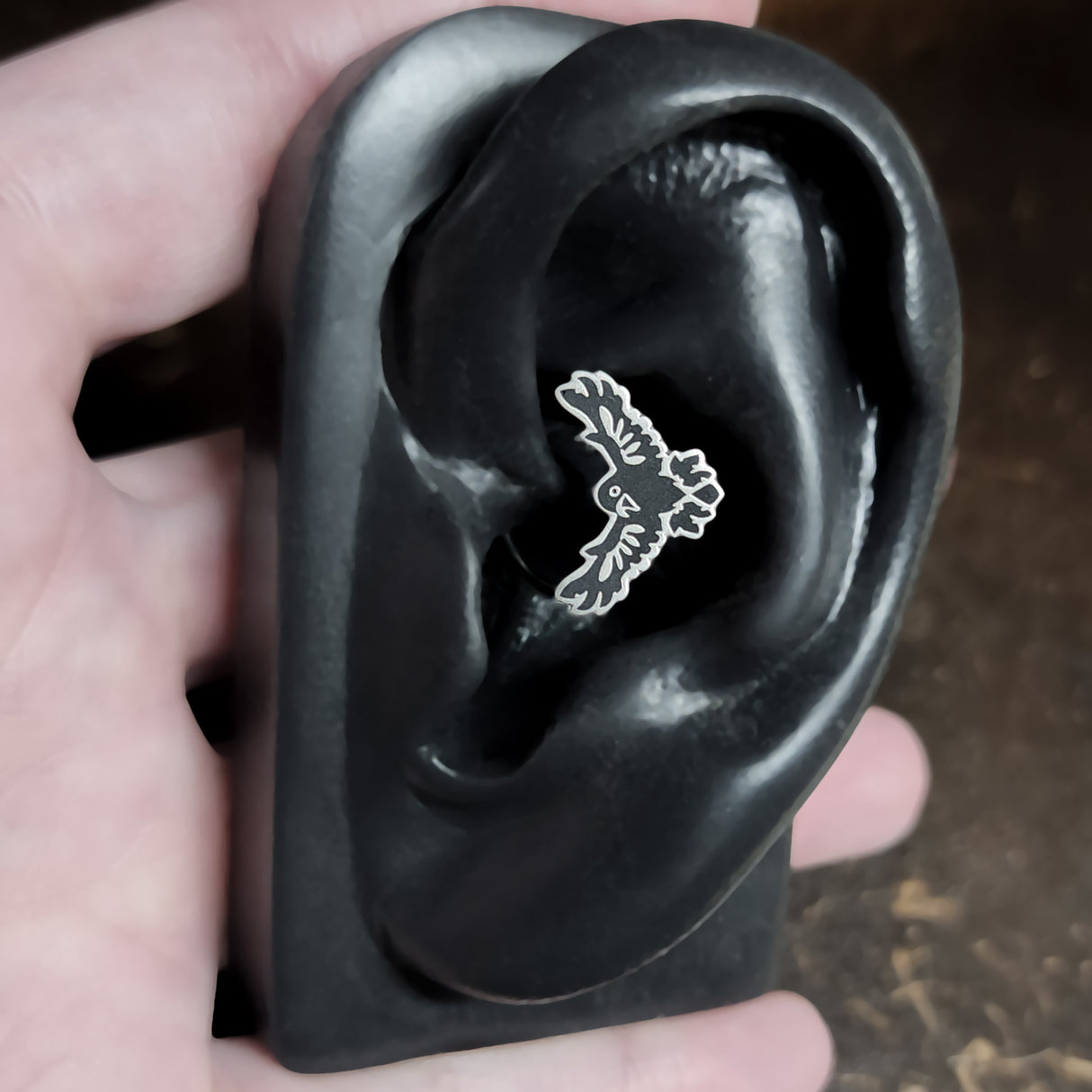 flying raven daith earring