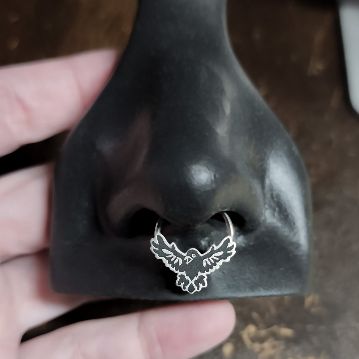 flying raven septum ring