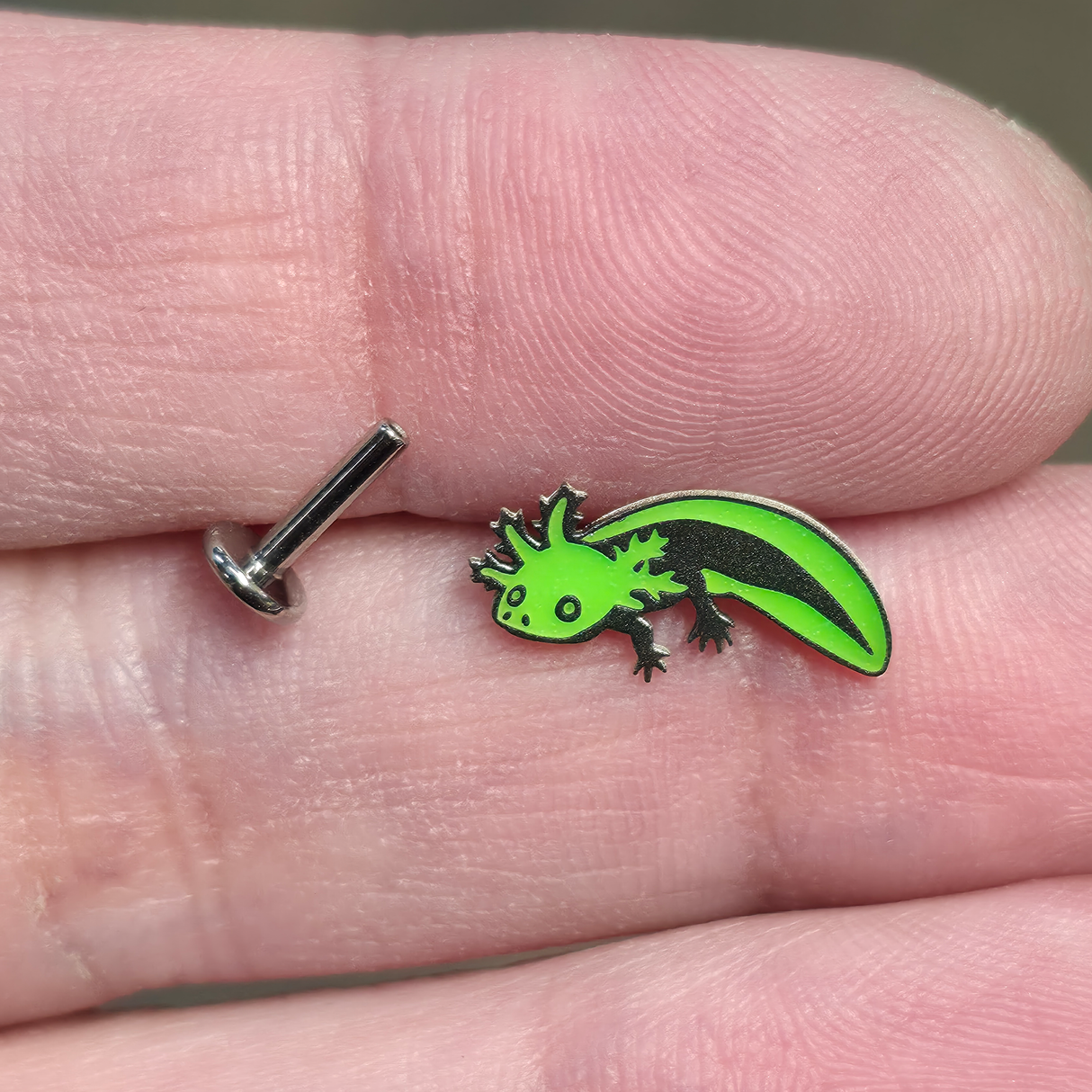 Glow in the Dark Axolotl Nose Stud + Earring