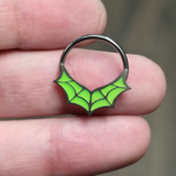glow in the dark spiderweb captive bead ring
