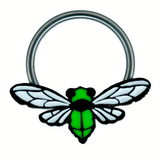 green cicada captive bead ring