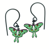 luna moth dangle earrings
