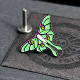 luna moth nose stud with labret backing