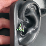 luna moth earring in a tragus piercing