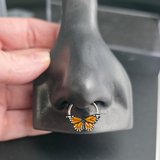 monarch butterfly septum ring in nose