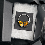 monarch butterfly septum ring in jewelry box