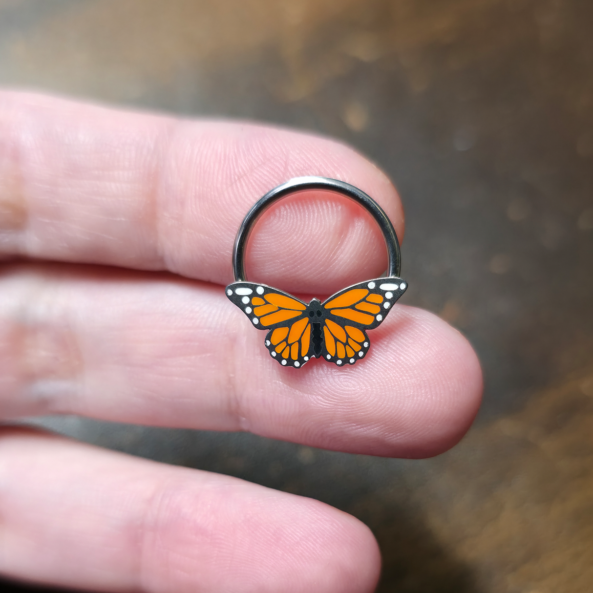 monarch butterfly septum ring and daith earring
