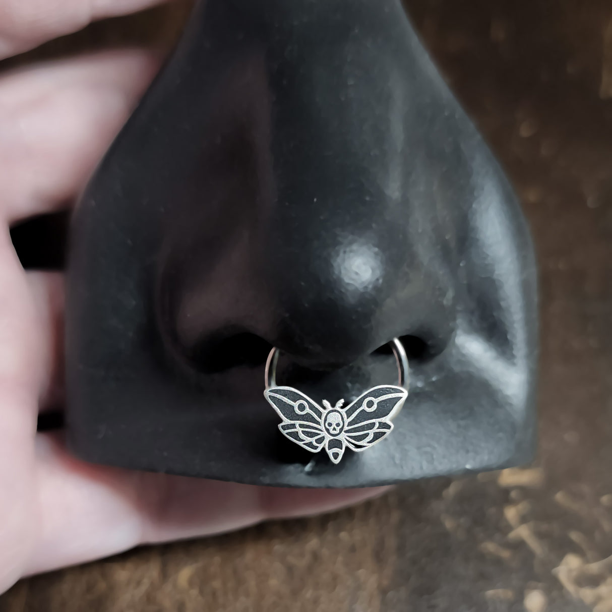 skull moth septum ring