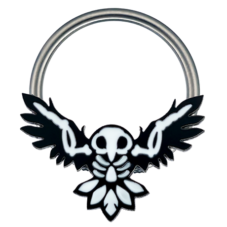 owl skeleton captive bead ring