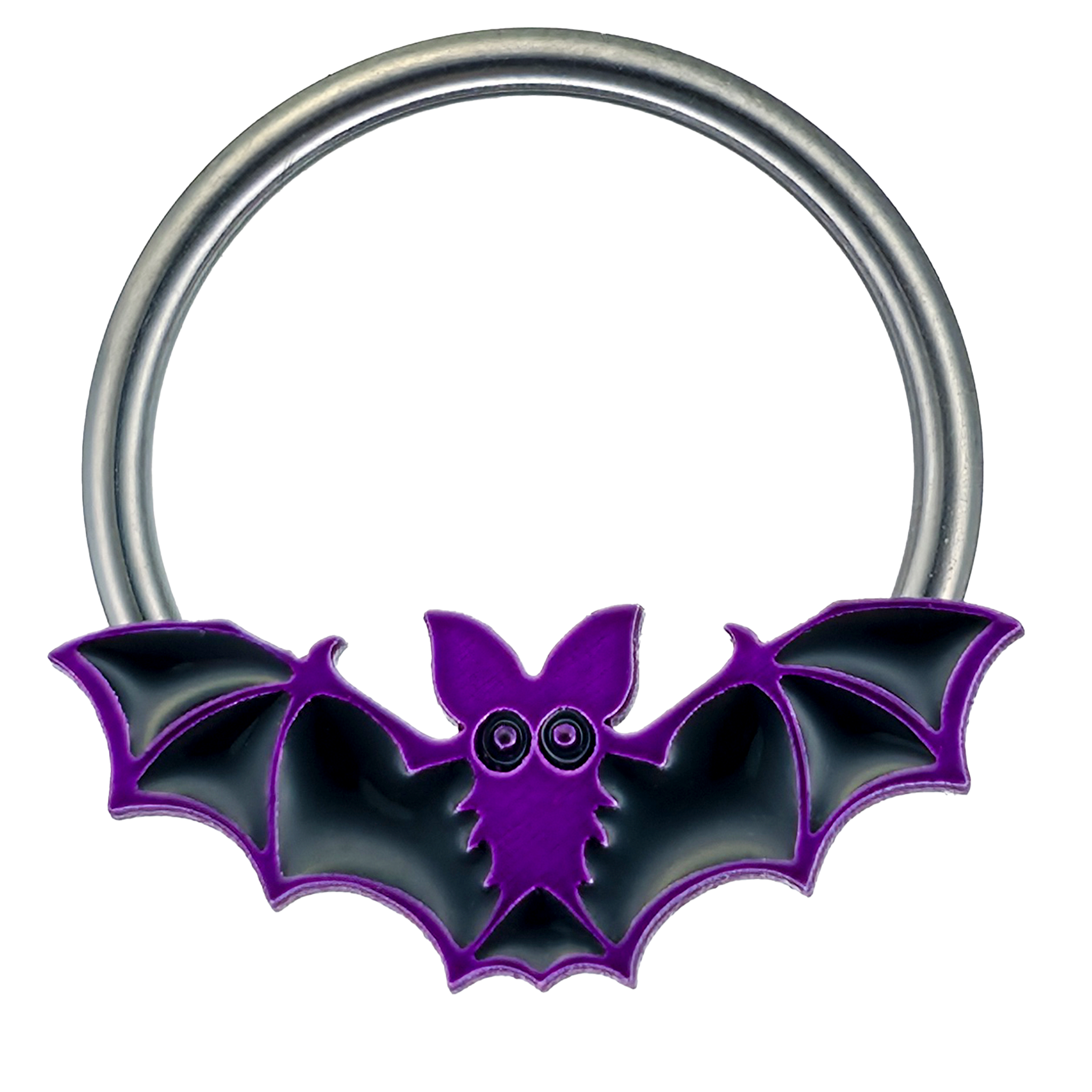 purple halloween bat septum ring