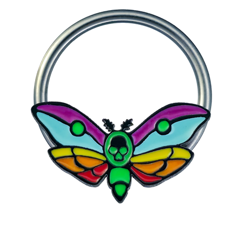rainbow death's head moth septum ring