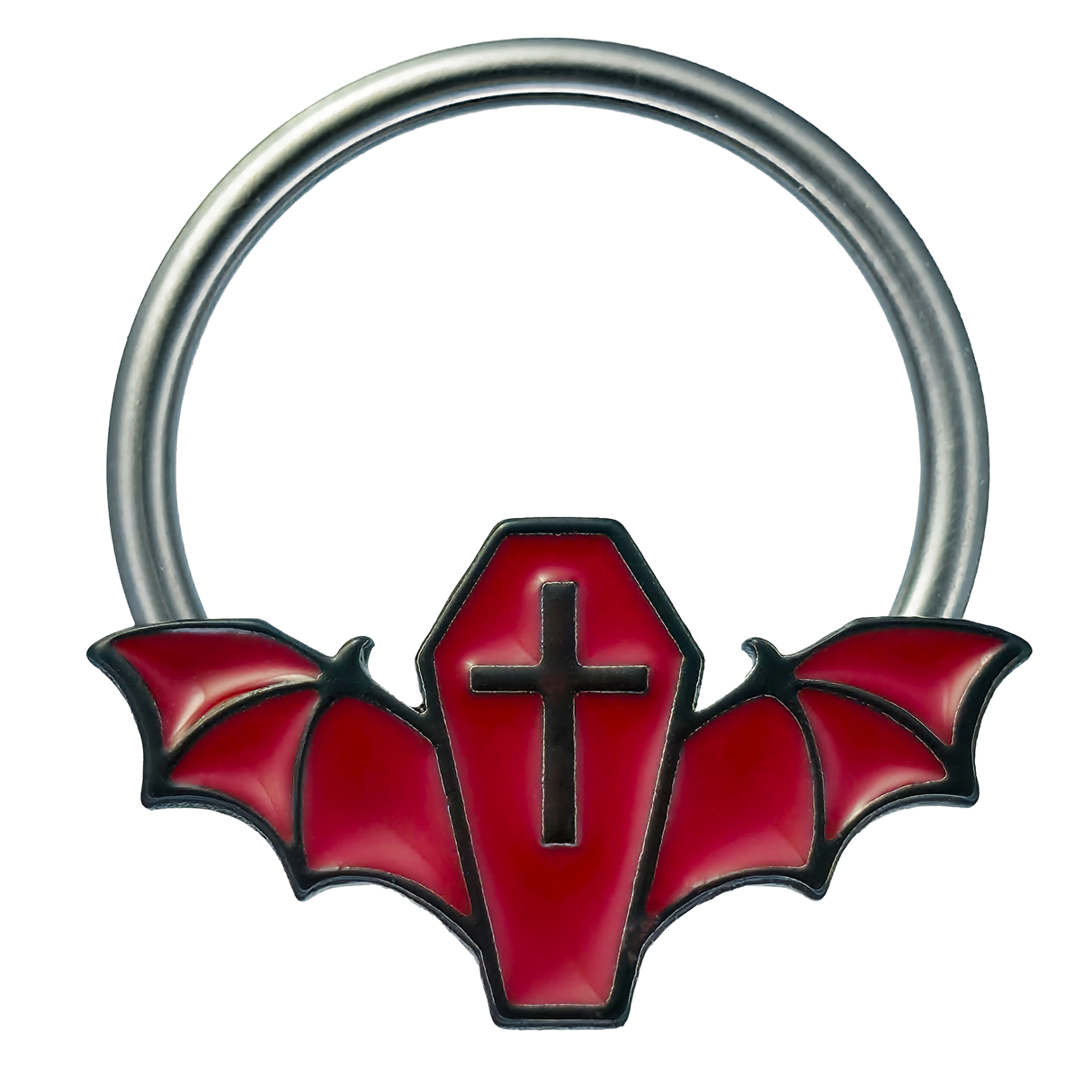 red coffin bat captive bead ring