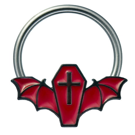 red coffin bat captive bead ring