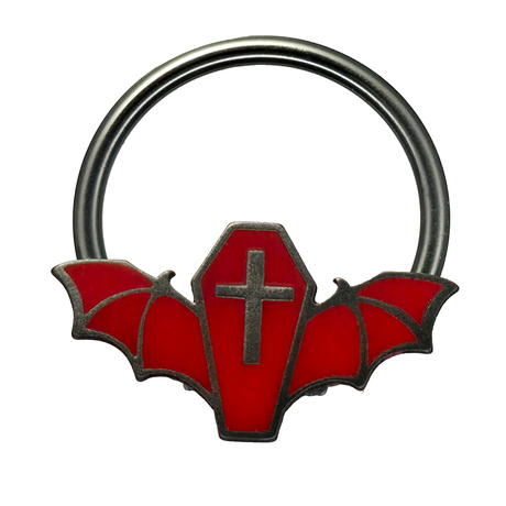 red coffin bat captive bead ring