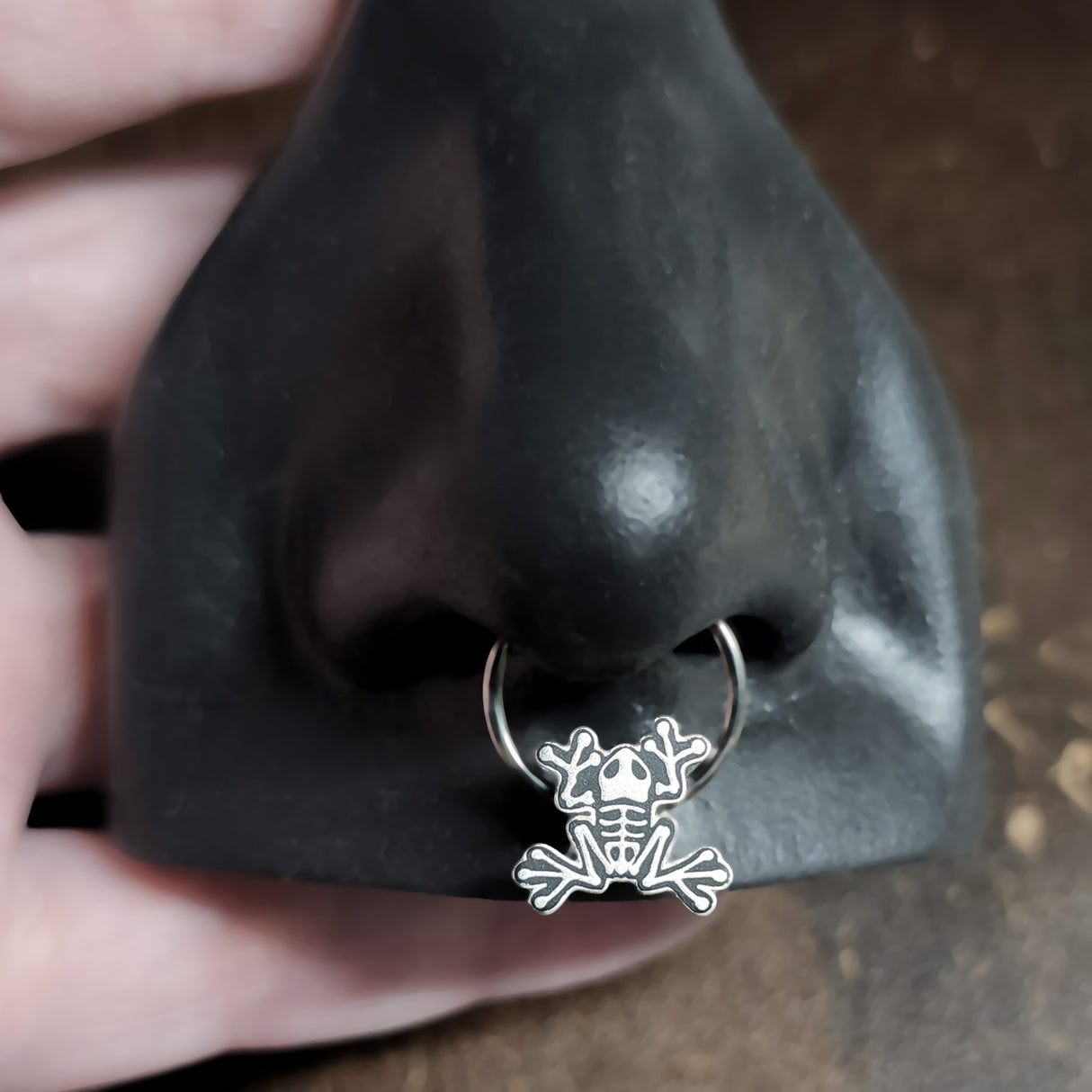 skeleton frog septum ring