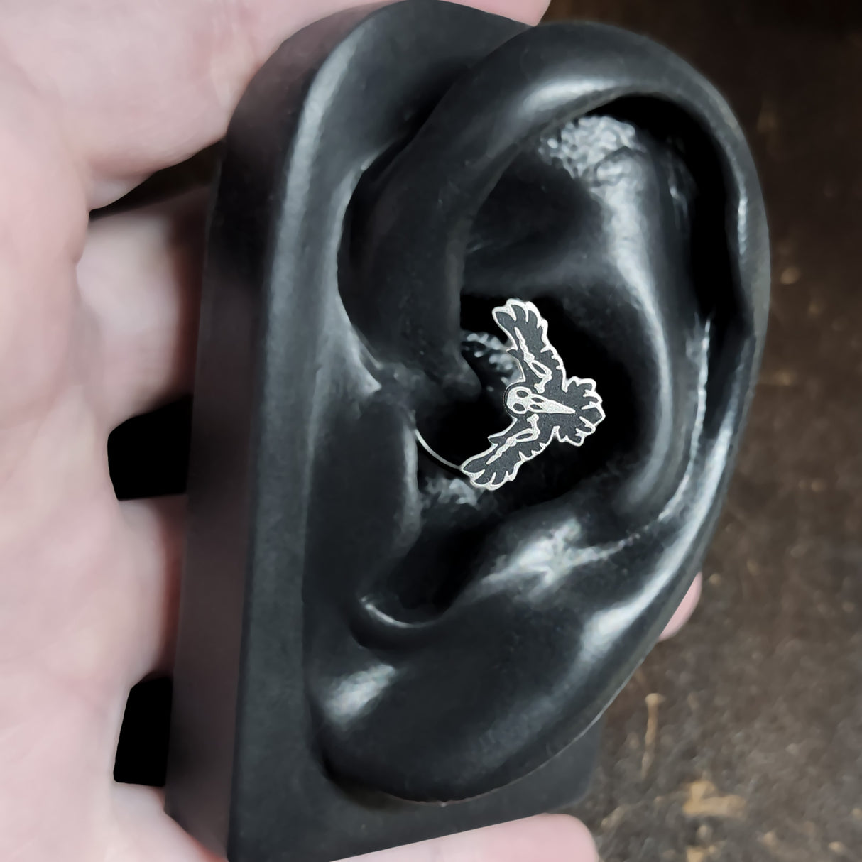 raven skeleton daith earring