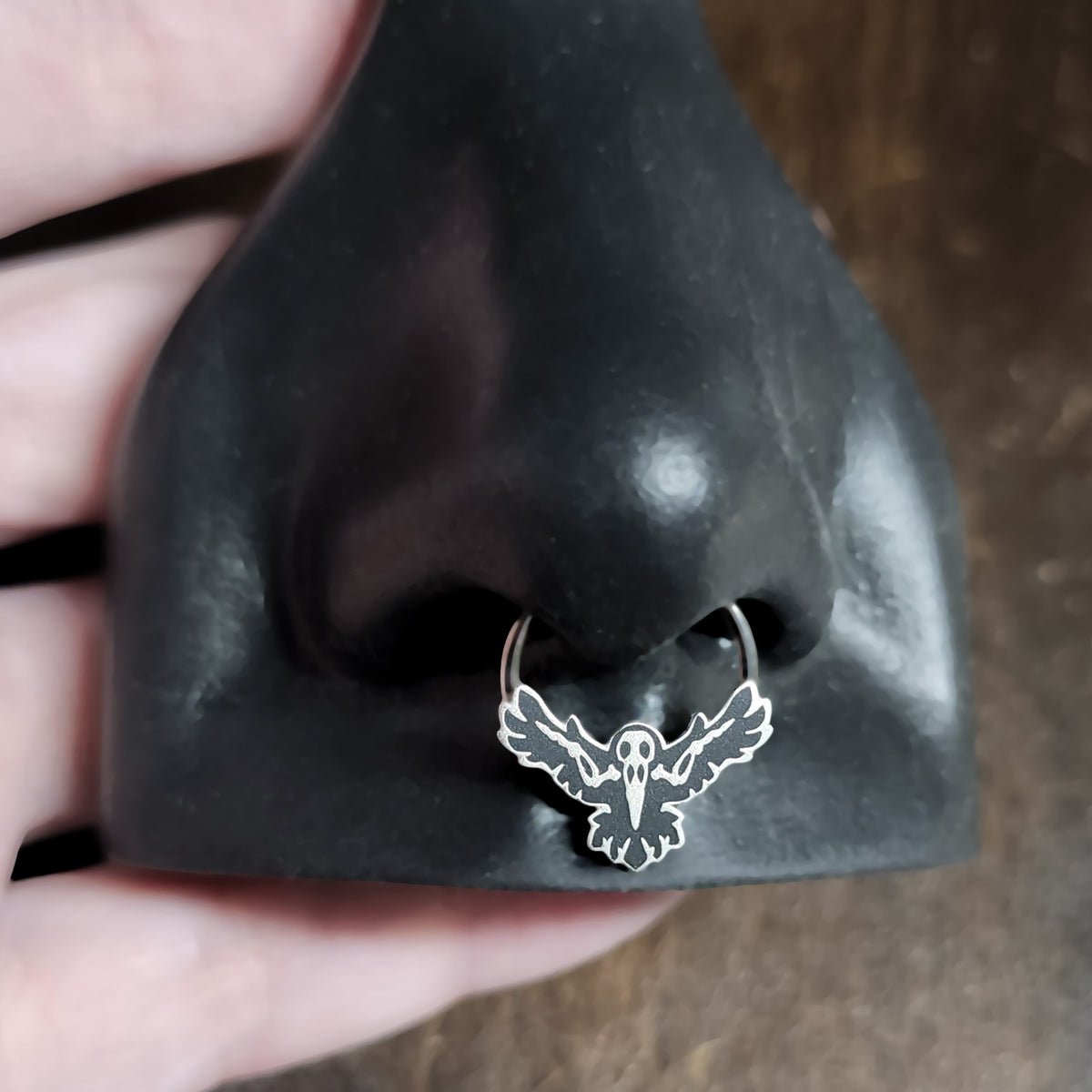 raven skeleton septum ring