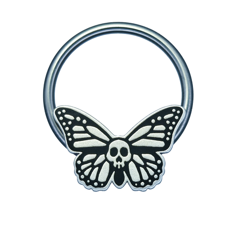skull butterfly septum ring
