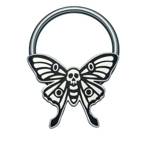skull luna moth septum ring