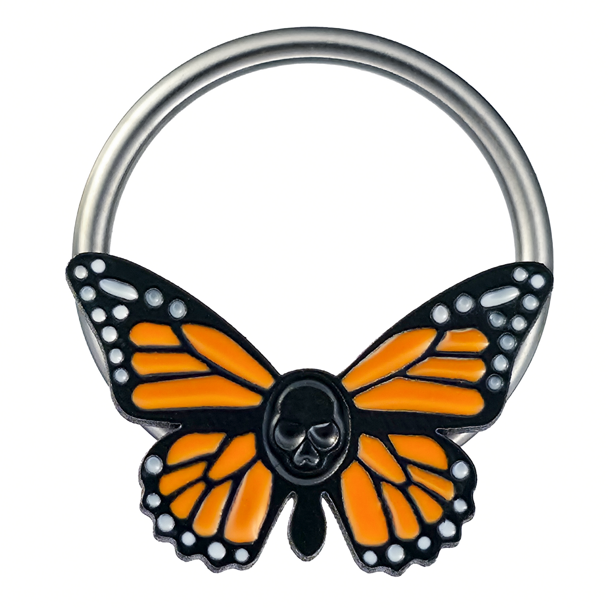 skull butterfly captive bead ring