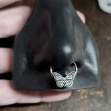 skull butterfly septum ring