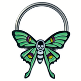 skull luna moth captive bead ring