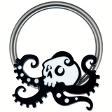 skull octopus captive bead ring
