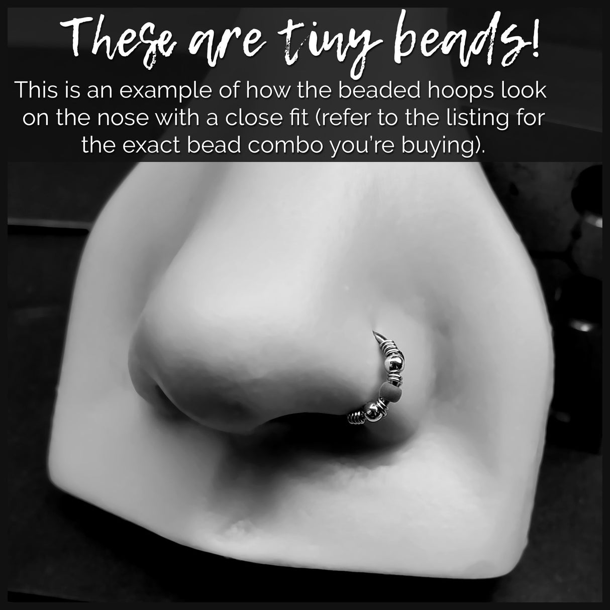 Custom Build Your Own Beaded Nose Hoop - Choose the Colors - Metal Lotus