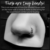 Custom Build Your Own Beaded Nose Hoop - Choose the Colors - Metal Lotus