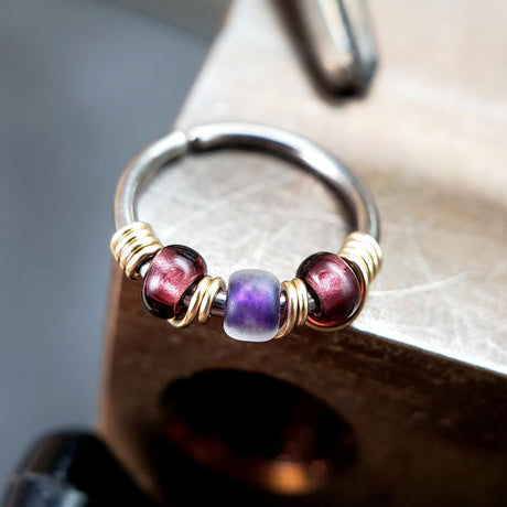 Eggplant - Purple Nose Ring Hoop - Metal Lotus