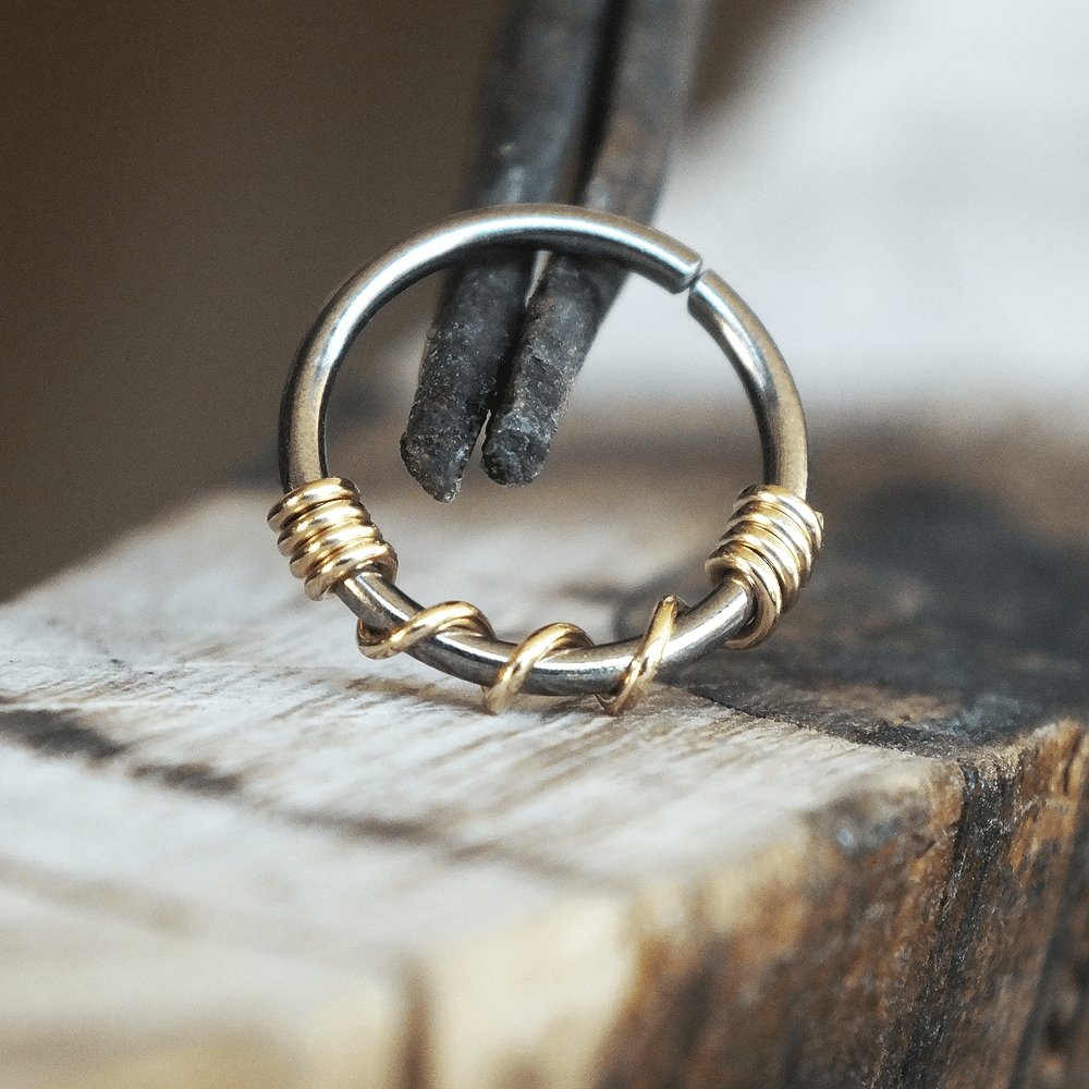 Gold Fill Twist Hoop - Metal Lotus