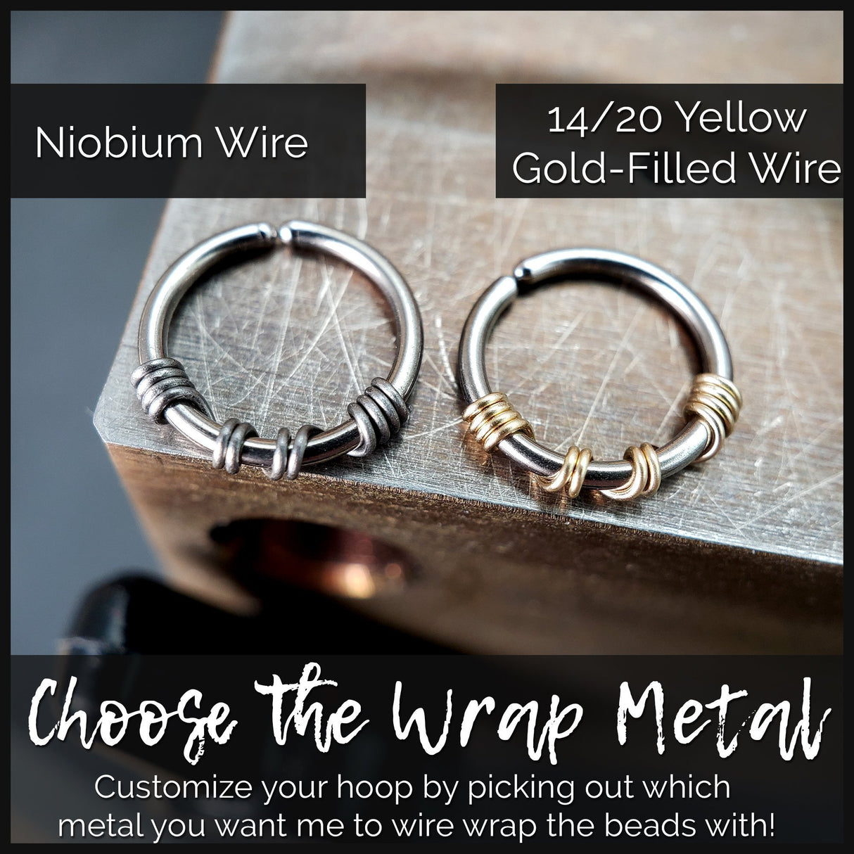 Lichen - Green Nose Ring Hoop - Metal Lotus