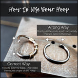 Lichen - Green Nose Ring Hoop - Metal Lotus