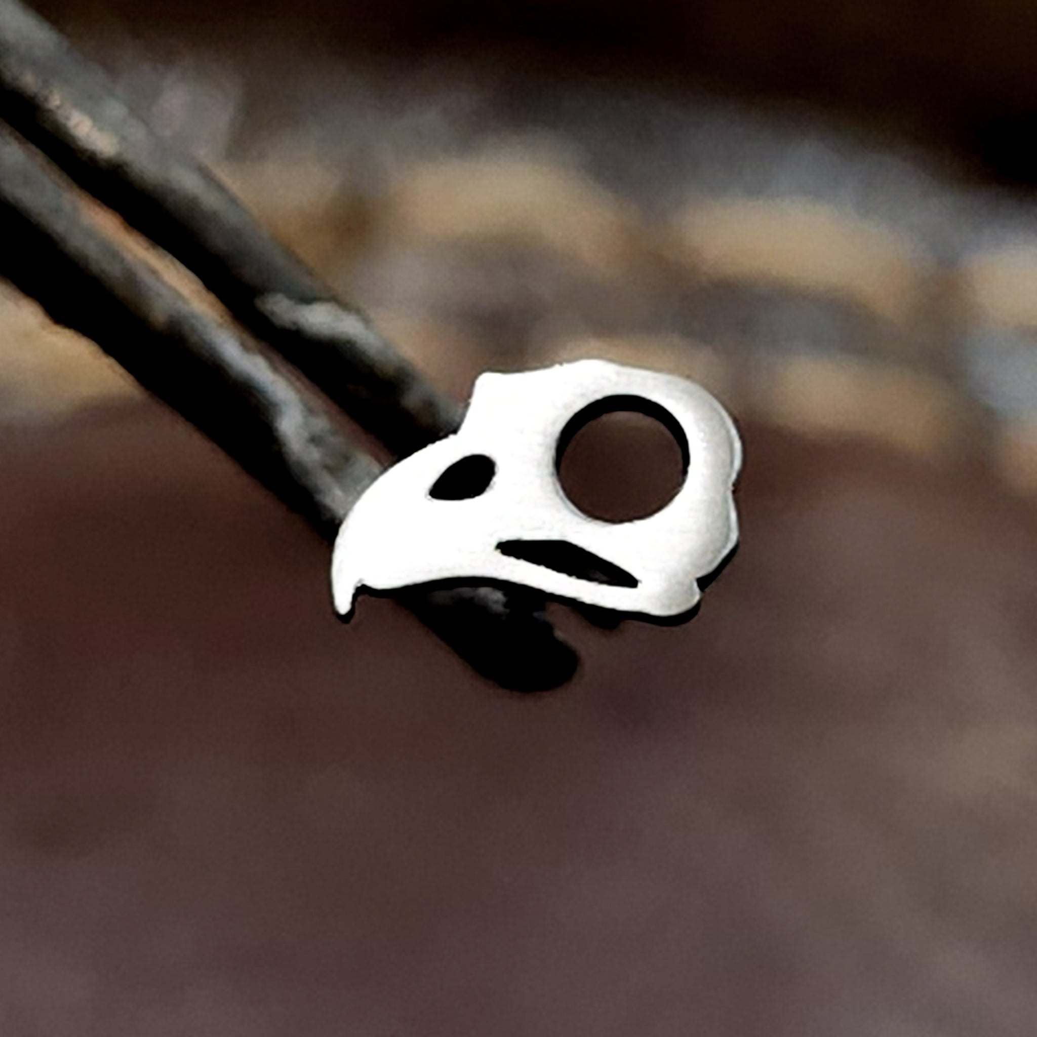 Owl Skull Silhouette Stud - Metal Lotus
