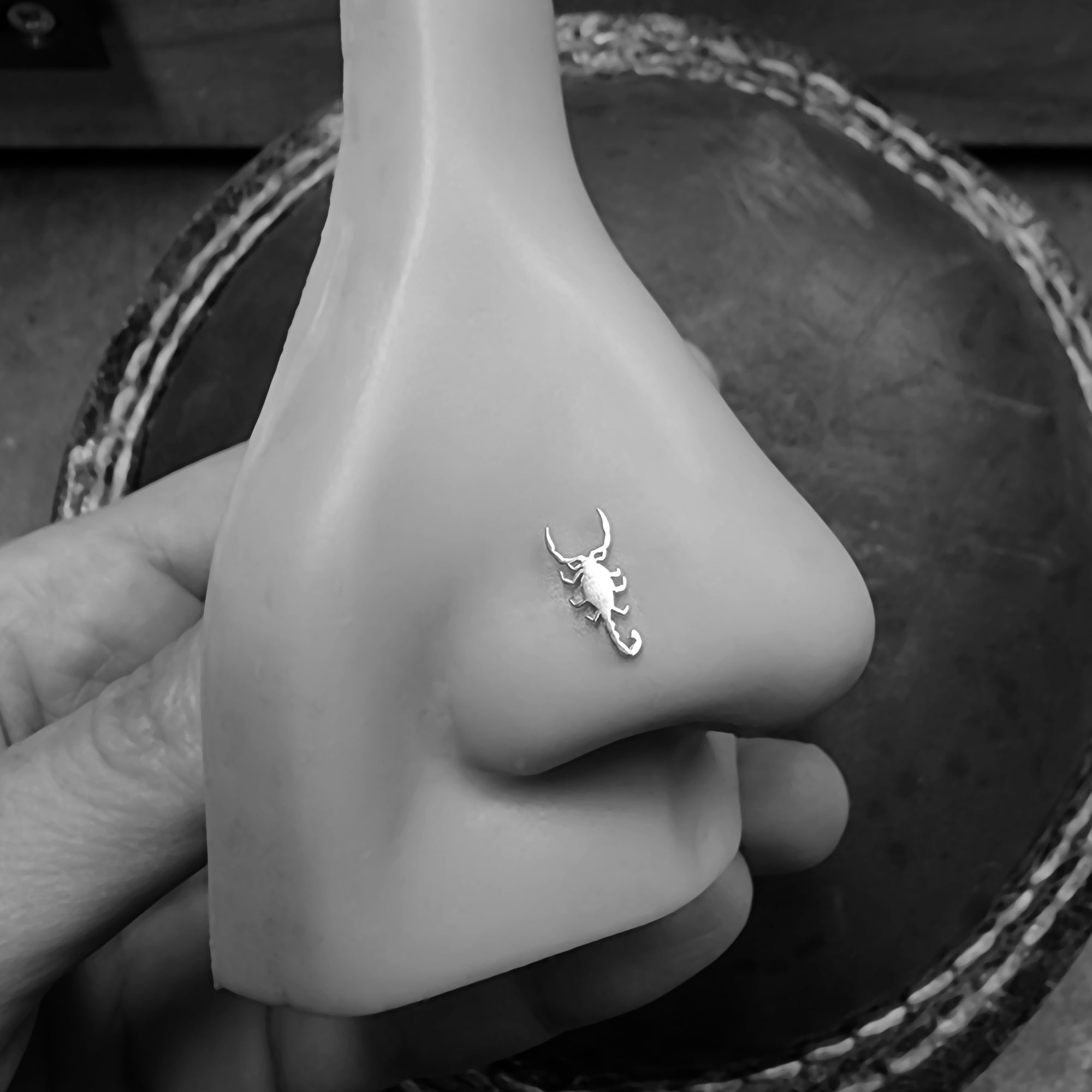 Scorpion Silhouette Stud - Metal Lotus
